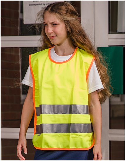 Junior Safety Tabard (Barva Fluorescent Yellow, Velikost S/M)