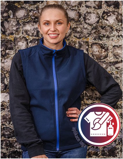 Ladies` Printable Soft Shell Bodywarmer  G_RT232F