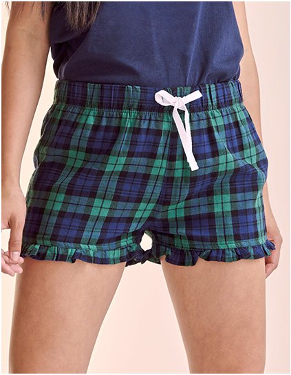 Dámské kraťasy Tartan Frill Lounge (Barva Red-Navy Check, Velikost XS)