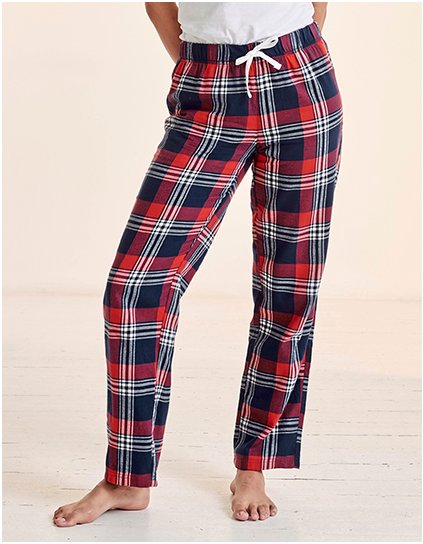 Dámské kalhoty Tartan Lounge (Barva Red-Navy Check, Velikost XXS)