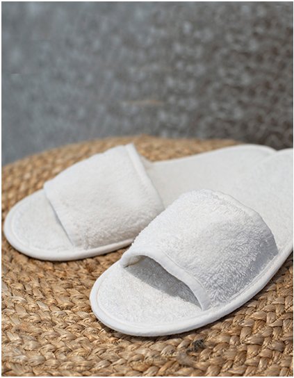 Klasické froté pantofle - otevřená špička (Barva White, Velikost 36-41 (4-7))