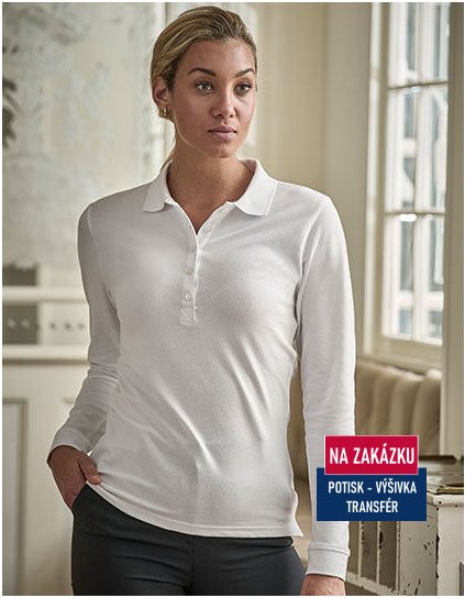 Ladies` Luxury Stretch Long Sleeve Polo  G_TJ146