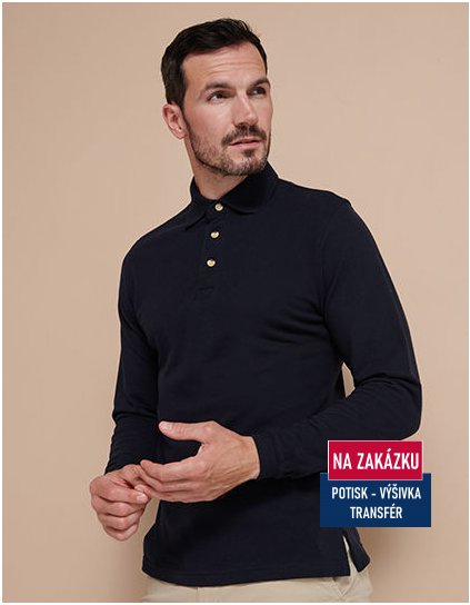 Long Sleeved Cotton Piqué Polo Shirt  G_W105