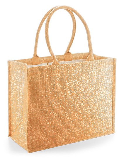 Shimmer Jute nákupní taška (Barva Natural Gold, Velikost 42 x 33 x 19 cm)