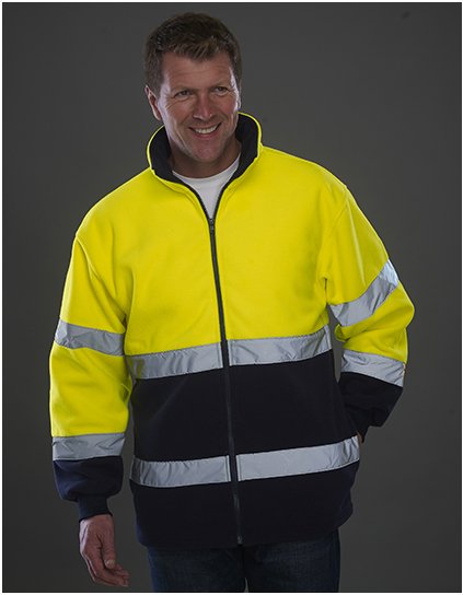 Hi-Vis 2pásmová 2- Tričkoónová fleecová bunda (Barva Hi-Vis Yellow, Velikost S)