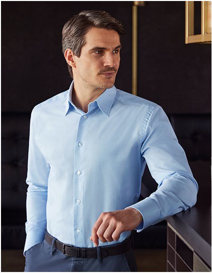 Pánská oxfordská košile L/S Easy Care (Barva Black, Velikost S (37/38))
