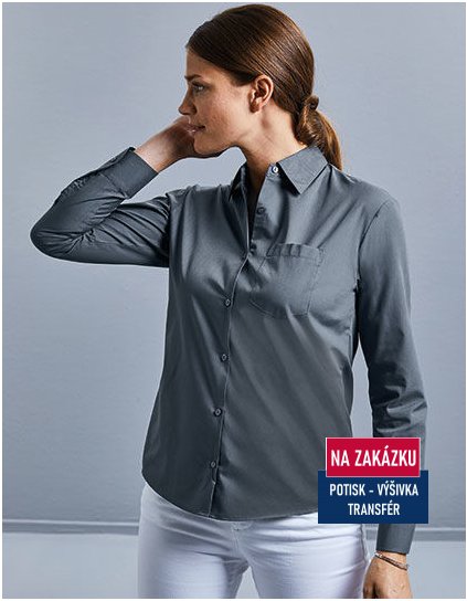 Ladies` Long Sleeve Classic Polycotton Poplin Shirt  G_Z934F