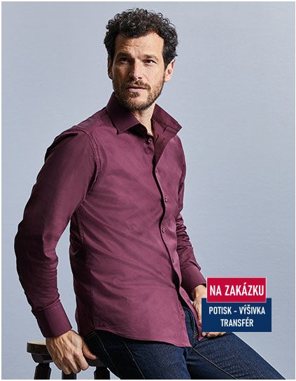 Men`s Long Sleeve Fitted Stretch Shirt  G_Z946