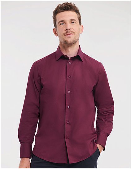 Pánská L/S vypasovaná košile Easy Care (Barva Black, Velikost S (37/38))