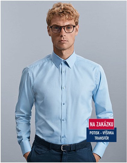 Men`s Long Sleeve Tailored Herringbone Shirt  G_Z962