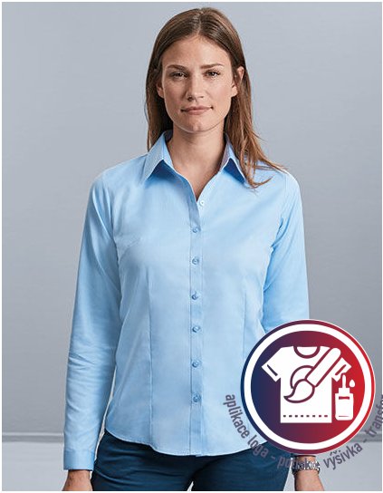 Ladies` Long Sleeve Tailored Herringbone Shirt  G_Z962F