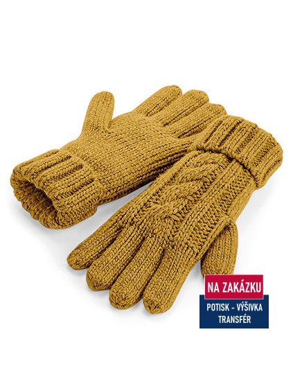 Cable Knit Melange Gloves  G_CB497