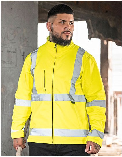 Hi-Vis bezpečnostní softshellová bunda Turku (Barva Signal Orange, Velikost S)