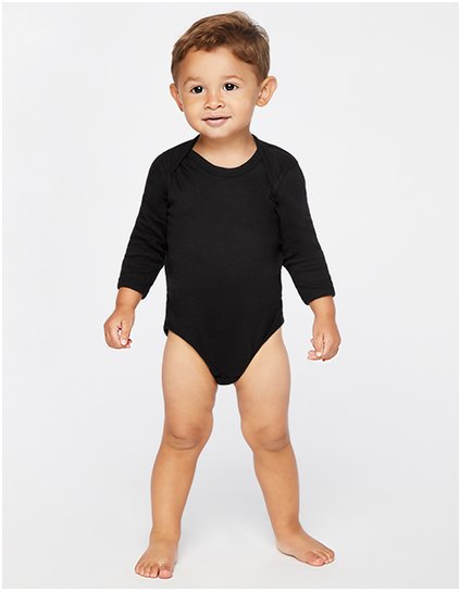 Jemné kojenecké body s dlouhým rukávem (Barva Black, Velikost Newborn)