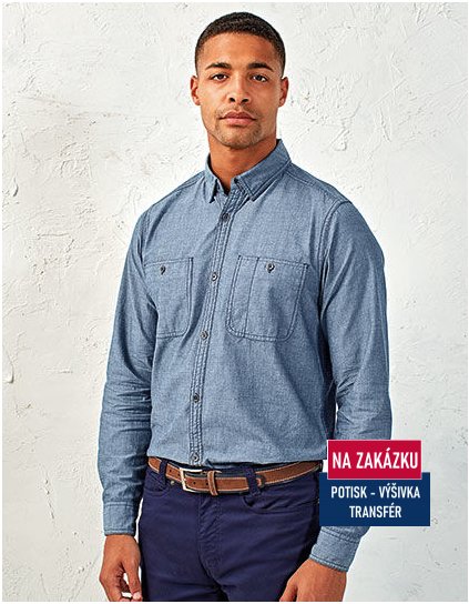 Men`s Organic Chambray Fairtrade Long Sleeve Shirt  G_PW247