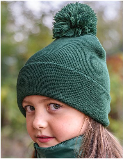 Junior Pom Pom Beanie (Barva Red, Velikost One Size)