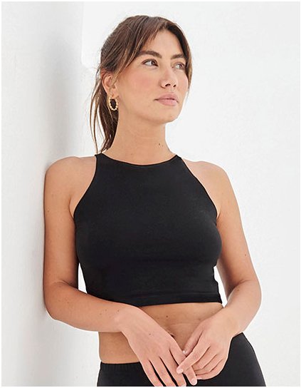 Dámské  zkrácený top (Barva Black, Velikost XS)