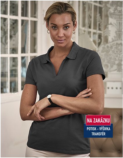 Womens Luxury Stretch V-Neck Polo  G_TJ1409