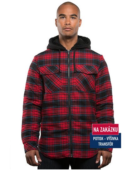 Men´s Flannel Jacket With Sherpa Hoodie  G_BU8620