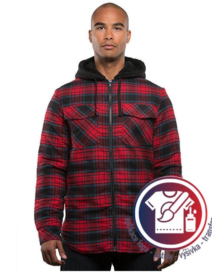 Men´s Flannel Jacket With Sherpa Hoodie  G_BU8620