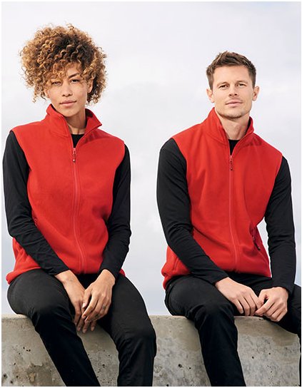 Unisex Factor na zip fleece bodywarmer (Barva Black, Velikost XS)