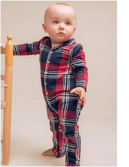 Tartan vše v jednom (Barva Red-Navy Check, Velikost 0/6 months)