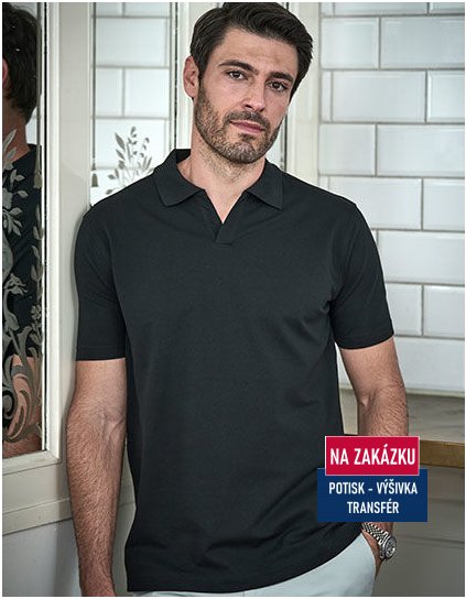 Luxury Stretch V-Neck Polo  G_TJ1404