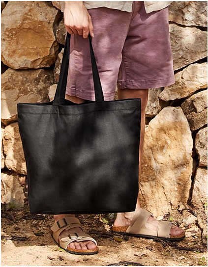 Maxi taška z recyklované bavlny (Barva Black, Velikost 35 x 39 x 13,5 cm)