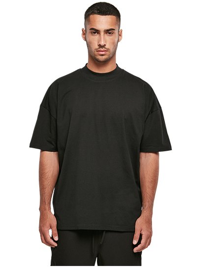 Pánské oversized triko s výstřihem (Barva Black, Velikost S)