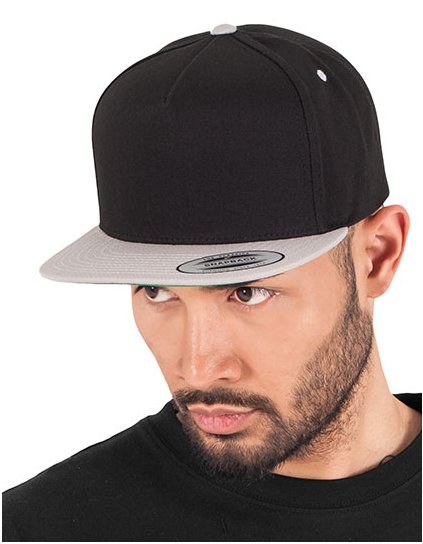 Klasický 5panelový Snapback čepice (Barva Black, Velikost One Size)