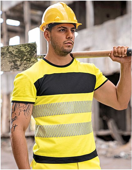 EOS Hi-Vis pracovní tričko s potiskem (Barva Signal Orange, Velikost S)