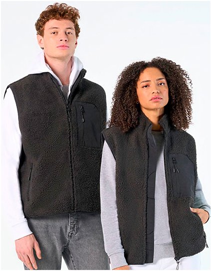 Unisex Sherpa Bodywarmer Fury (Barva Carbon Grey, Velikost XS)