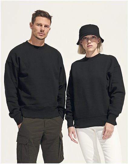 Unisex mikina s kulatým výstřihem autentická (Barva Black, Velikost XS)