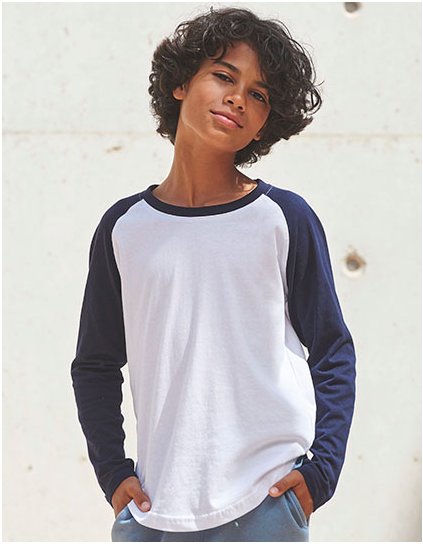 Dětský baseball s dlouhým rukávem T (Barva White, Velikost 5-6 years)