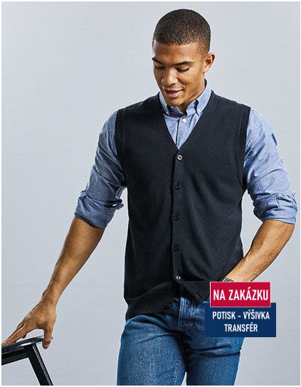 Men´s V-Neck Sleeveless Knitted Cardigan  G_Z719M