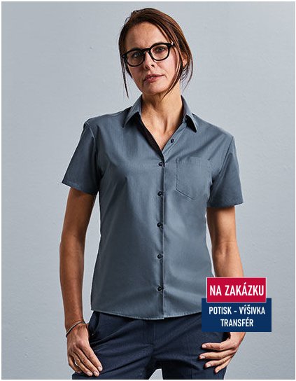 Ladies´ Short Sleeve Classic Polycotton Poplin Shirt  G_Z935F