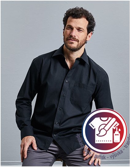 Men´s Long Sleeve Classic Pure Cotton Poplin Shirt  G_Z936