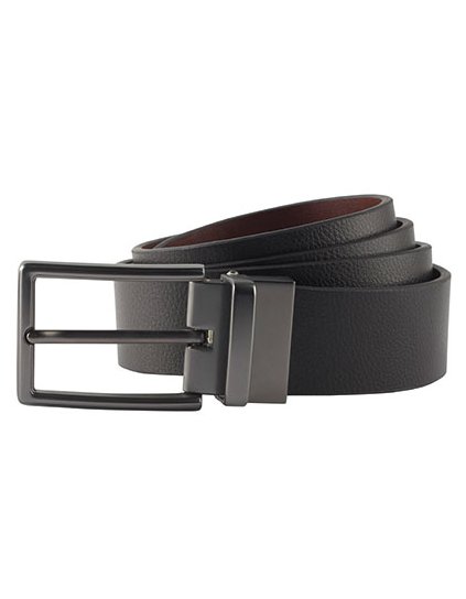 Pánský dvoucestný kožený pásek (Barva Black, Velikost 95-125 cm)