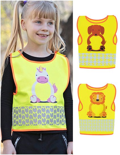 Dětská bezpečnostní vesta a Funtastic Wildlife CO² neutrální (Barva Lion Yellow, Velikost XXS (3/4 years))