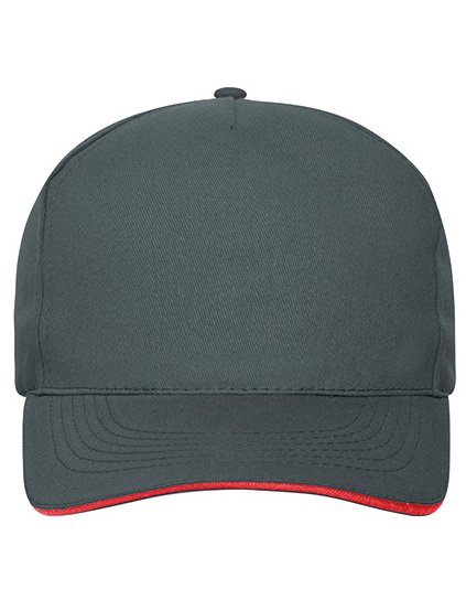 5 panelová sendvičová čepice Bio bavlna (Barva Red, Velikost One Size)