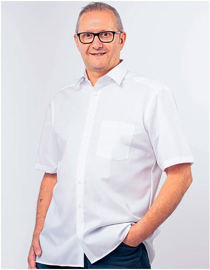 Pánská košile Comfort Fit s krátkým rukávem (Barva White, Velikost 40)