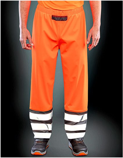 Heavy Duty Prism PU Safe & Dry kalhoty s recyklovanou zadní stranou (Barva Fluorescent Orange, Velikost S)