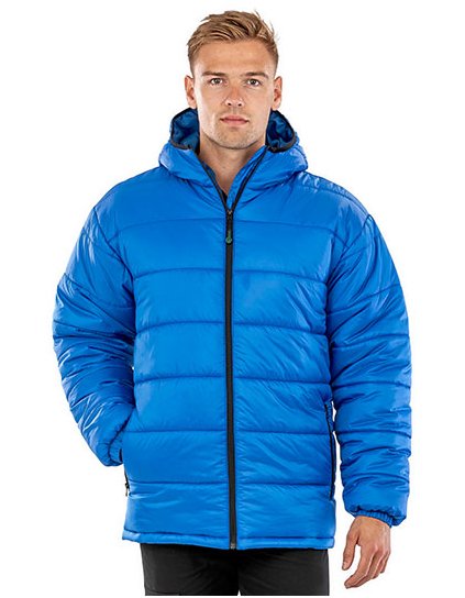 Recyklovaná parka s kapucí a polstrováním (Barva Royal, Velikost XS)