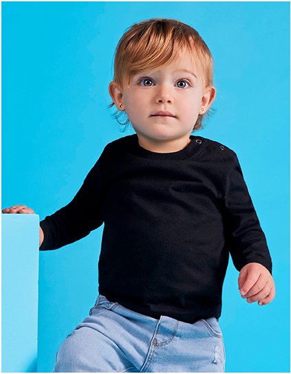 Dětské tričko s dlouhým rukávem (Barva Black 02, Velikost 6 months)