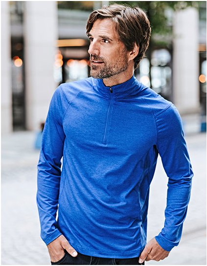 Pánský svetr Milano se 1/4 zipem (Barva Black, Velikost S)