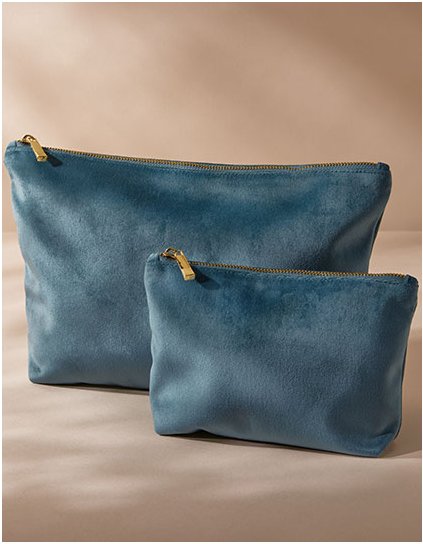 Sametová taška na příslušenství (Barva Modrá, Velikost S (21 x 15 cm))
