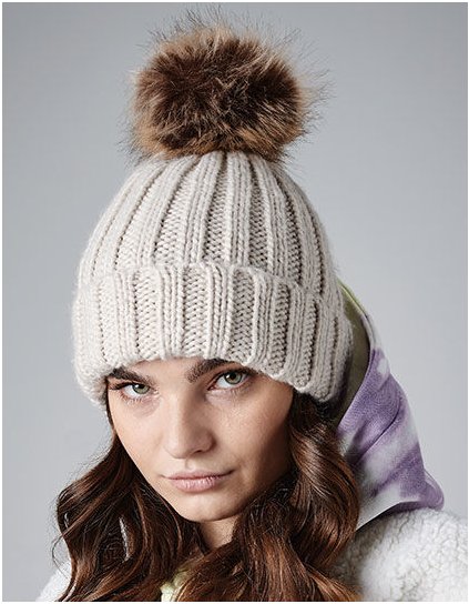 Robustní čepice Pop Pom z umělé kožešiny  G_CB412