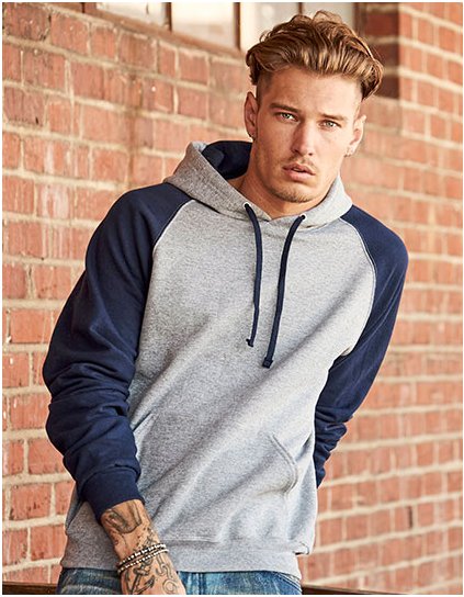 Mikina Nublend® Colour-Block Raglán s kapucí (Barva Šedá, Velikost S)