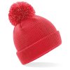 Junior Reflexní Bobble Beanie (Barva Bright Red, Velikost One Size)