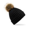 Robustní čepice Pop Pom z umělé kožešiny (Barva Black, Velikost One Size)
